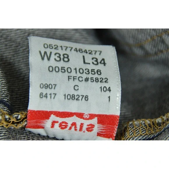 Levis 501 Jeans Men's 38x34 Straight Leg Double XX Button Fly Denim - Picture 8 of 8